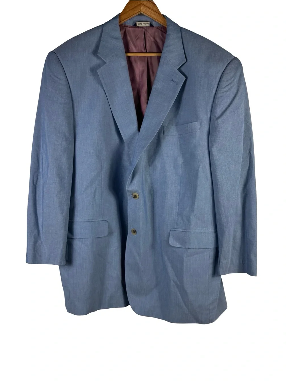 Alan Flusser Notched Blazer 48R Blue Cotton Silk Blend Sport Coat Coastal Preppy